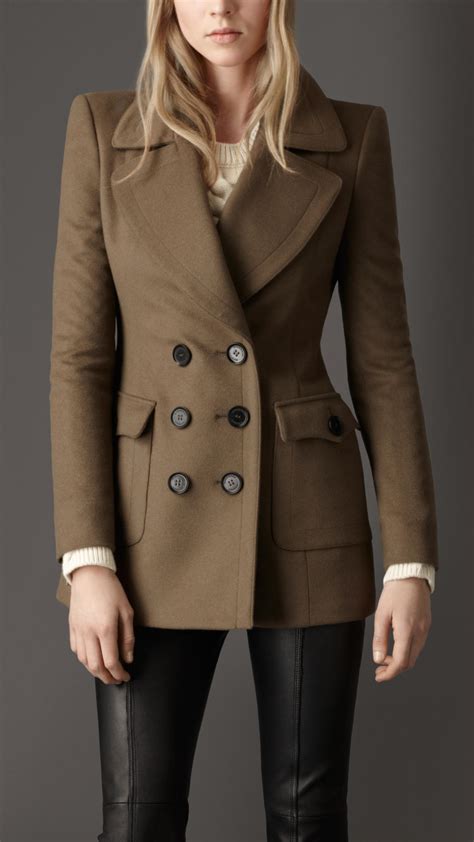 burberry women's pea coats|burberry pea coat women's.